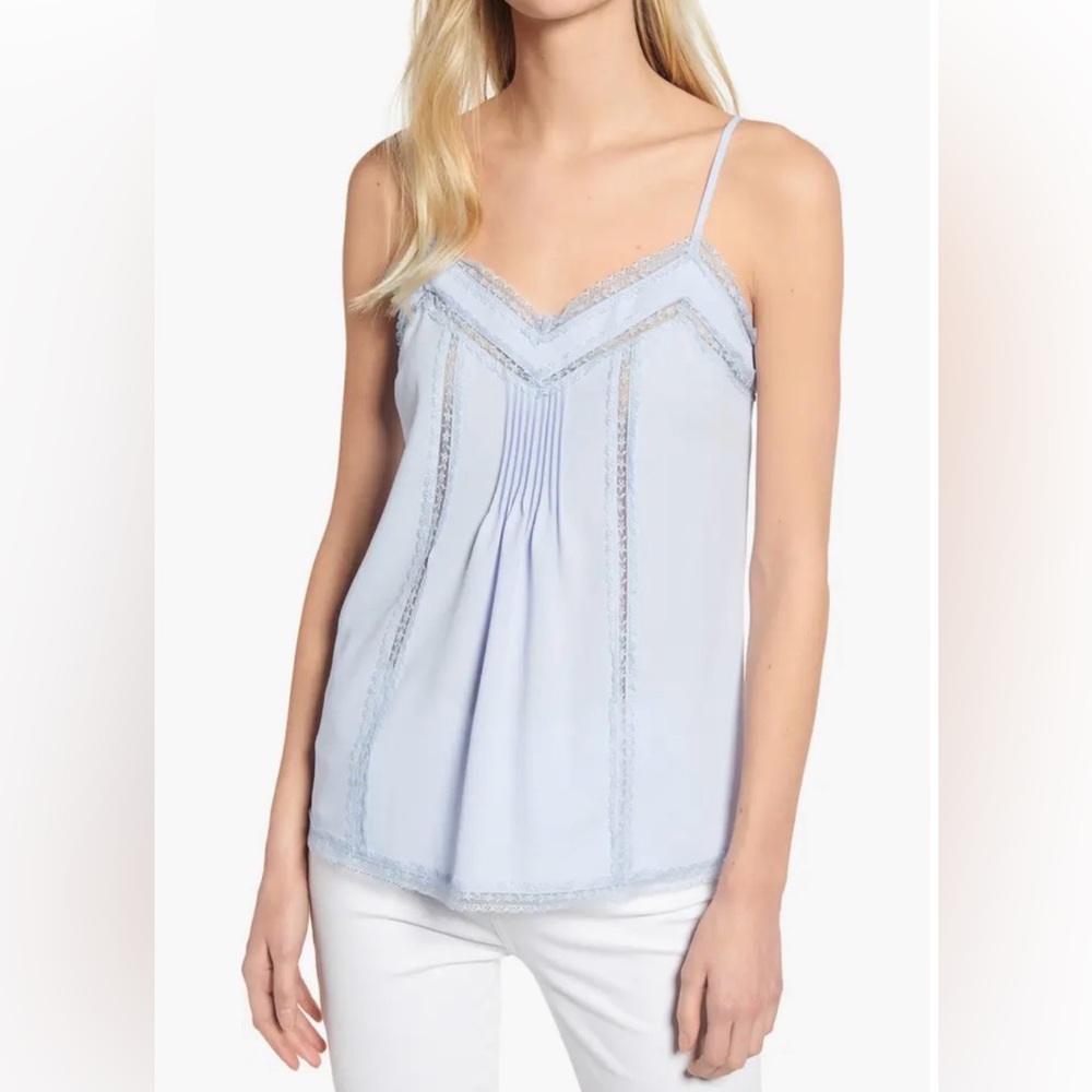 NWOT 1.State Sky Blue Lace Trim Camisole